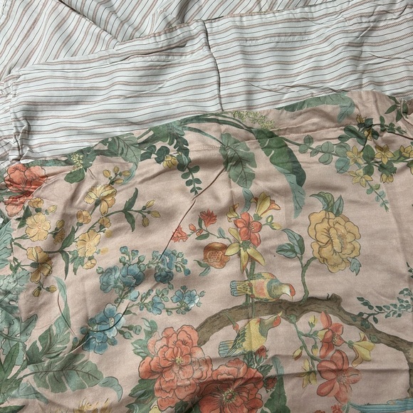 Pottery Barn Floral and Striped Patterned Fabric - Picture 4 of 9
